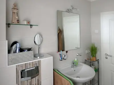 Ein Badezimmer in der Unterkunft Kavelweg 13 Whg 4 - Kleiner Käptn