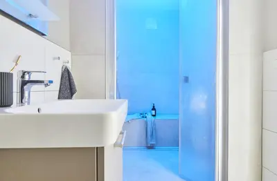 Ein Badezimmer in der Unterkunft ReetTraum Prerow