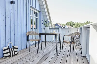 Ein Balkon oder eine Terrasse in der Unterkunft ReetTraum Prerow
