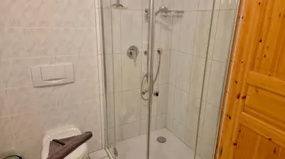 Ein Badezimmer in der Unterkunft Haus Wieck auf dem Darß