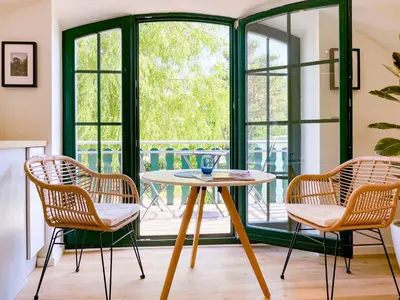 Ein Balkon oder eine Terrasse in der Unterkunft Haus am kleinen Hafen No. 2