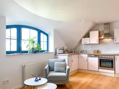 Küche/Küchenzeile in der Unterkunft Haus am kleinen Hafen No. 3