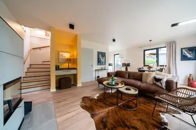 Ein Sitzbereich in der Unterkunft Haus Strandflieder - Kamin, Sauna & Terrasse