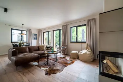Ein Sitzbereich in der Unterkunft Haus Strandflieder - Kamin, Sauna & Terrasse