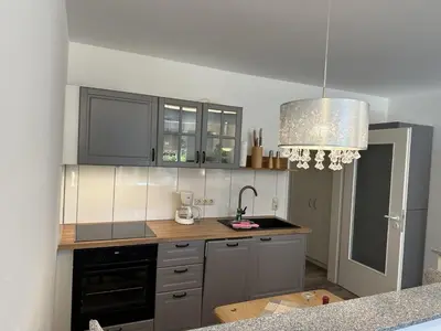 Küche/Küchenzeile in der Unterkunft Gästehaus W 2