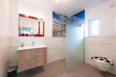 Ein Badezimmer in der Unterkunft Doppelhaus 7 - Wiesengrund