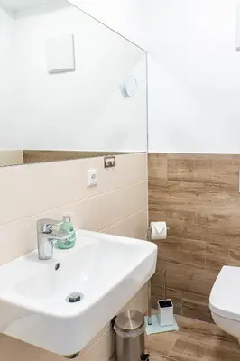 Ein Badezimmer in der Unterkunft Heimathafen
