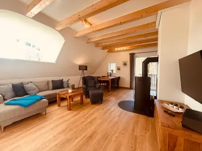 TV/Unterhaltungsangebot in der Unterkunft FW Bonica Reetdachhaus 4 Personen Balkon 2 SZ