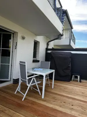 Ein Balkon oder eine Terrasse in der Unterkunft Igel