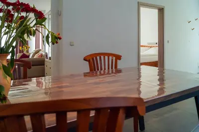 Ein Sitzbereich in der Unterkunft Ferien unnern Appelboom (80m2 Wohnung mit großem Garten)