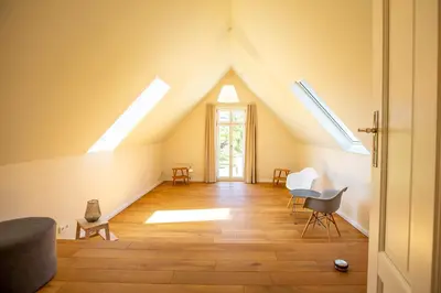 Ein Sitzbereich in der Unterkunft Kapitänshaus Luv & Lee