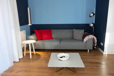 Ein Sitzbereich in der Unterkunft Ferienwohnung Rote Kate