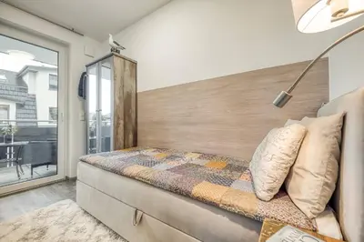 Ein Bett oder Betten in einem Zimmer der Unterkunft Buhne 119