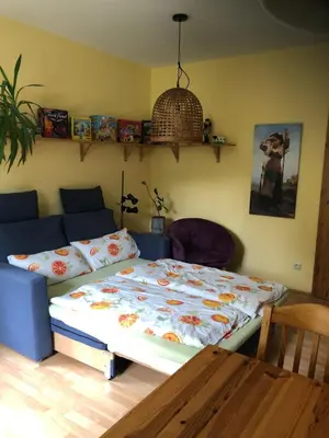 Ein Sitzbereich in der Unterkunft Ferienwohnung Rubitz
