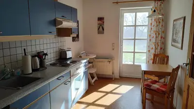 Küche/Küchenzeile in der Unterkunft Ferienwohnung Rubitz