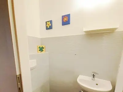 Ein Badezimmer in der Unterkunft Kranichidyll