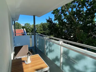 Ein Balkon oder eine Terrasse in der Unterkunft Am Kurhaus 325