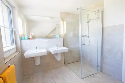 Ein Badezimmer in der Unterkunft Seemannsgarn