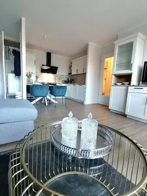 Küche/Küchenzeile in der Unterkunft Apartment 509 - FeWo in der Villa Kurpark