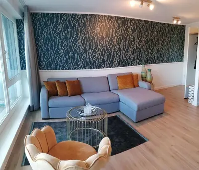 Ein Sitzbereich in der Unterkunft Apartment 509 - FeWo in der Villa Kurpark