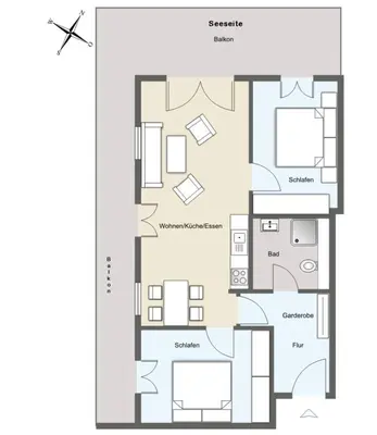 Grundriss der Unterkunft Apartment 208 - Ostseeblick - a21142