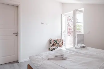 Ein Bett oder Betten in einem Zimmer der Unterkunft Ostseehaus Ostseehaus 8