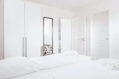 Ein Bett oder Betten in einem Zimmer der Unterkunft Ostseehaus Ostseehaus 4