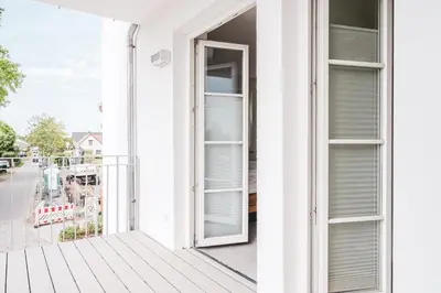 Ein Balkon oder eine Terrasse in der Unterkunft Ostseehaus Ostseehaus 4
