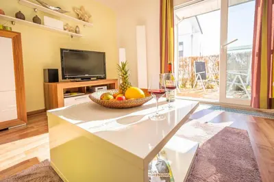 TV/Unterhaltungsangebot in der Unterkunft Wohnung 3 im EG Haus Stranddistel, komfortable Ferienwohnung fur 2 Personen in Zingst