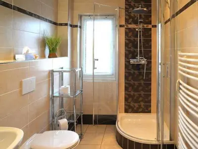 Ein Badezimmer in der Unterkunft Wohnung 6 im EG Haus Stranddistel, komfortable Ferienwohnung fur 4 Personen in Zingst