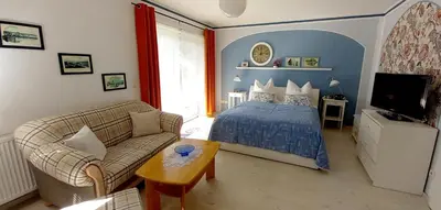 Ein Bett oder Betten in einem Zimmer der Unterkunft Studio 5 im EG Haus Stranddistel, wunderschones Studio fur 2 Personen in Zingst