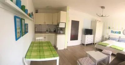 Küche/Küchenzeile in der Unterkunft Studio 8 im 1 OG Haus Stranddistel, schones Studio fur 2 Personen in Zingst, Hund erlaubt