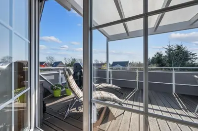 Ein Balkon oder eine Terrasse in der Unterkunft Zum Fährmann 2 Whg 3 im OG in 18356 Pruchten