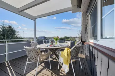Ein Balkon oder eine Terrasse in der Unterkunft Zum Fährmann 2 Whg 3 im OG in 18356 Pruchten