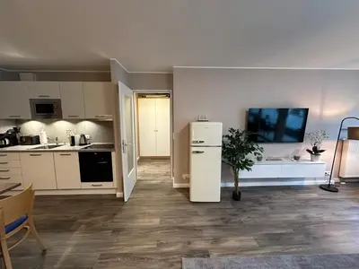 Küche/Küchenzeile in der Unterkunft Ferienwohnung 203 Zingst Oase, 50 m zum Strand, TOPLAGE