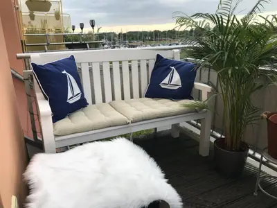 Ein Balkon oder eine Terrasse in der Unterkunft Residenz Darssblick