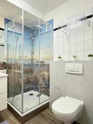 Ein Badezimmer in der Unterkunft Ferienwohnung Nr 124 Sehnsucht-Zingst