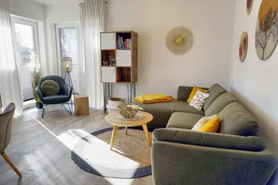 Ein Sitzbereich in der Unterkunft Haus Seevogel - Suite Schwalbe - a64984