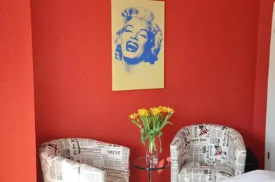 Ein Sitzbereich in der Unterkunft Ferienhaus Haubenlerche 63 - Haus Marilyn