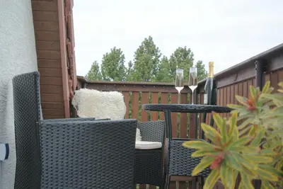Ein Balkon oder eine Terrasse in der Unterkunft FischLANDinSicht