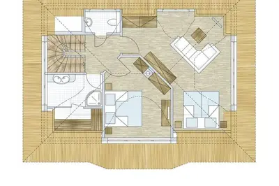 Grundriss der Unterkunft Reetdachhaus am Bodden mit Sauna