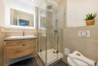 Ein Badezimmer in der Unterkunft Suite Meer & mehr