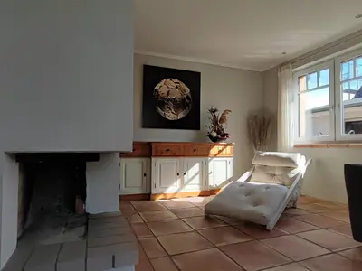 Ein Sitzbereich in der Unterkunft BooHouse