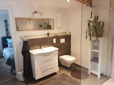 Ein Badezimmer in der Unterkunft Barth - Tor zum Darß-Zingst FeWo GBO 2