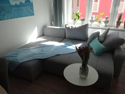 Ein Sitzbereich in der Unterkunft Barth - Tor zum Darß-Zingst FeWo GBO 2