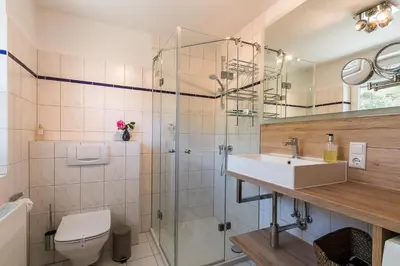 Ein Badezimmer in der Unterkunft An de Dün