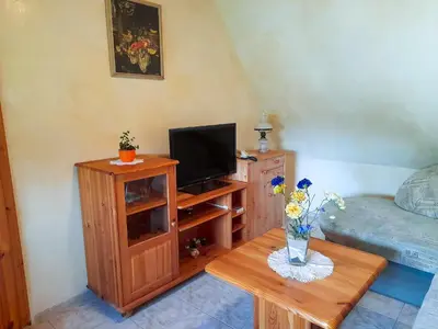 TV/Unterhaltungsangebot in der Unterkunft Ferienwohnung Seekiste