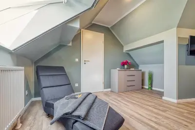 Ein Sitzbereich in der Unterkunft Strandstraße 16 - Wohnung 6