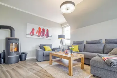 Ein Sitzbereich in der Unterkunft Strandstraße 16 - Wohnung 6