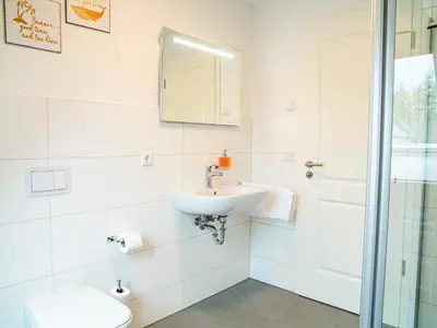 Ein Badezimmer in der Unterkunft 
